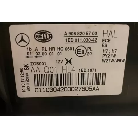0110304200027605AA фара передняя Mercedes-Benz Sprinter W906 2017