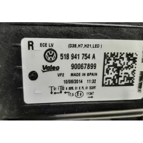 518941754A фара передня Volkswagen Golf Sportsvan 2014