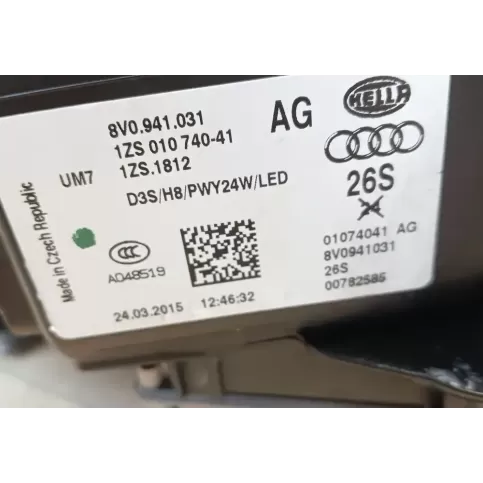 8V0941031 фара передняя Audi A3 S3 8V 1900
