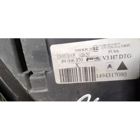 1494317080 фара передняя Citroen C8 2006