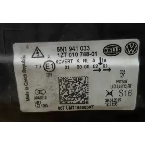 5N19410331ZT01074801 фара передня Volkswagen Tiguan 2013