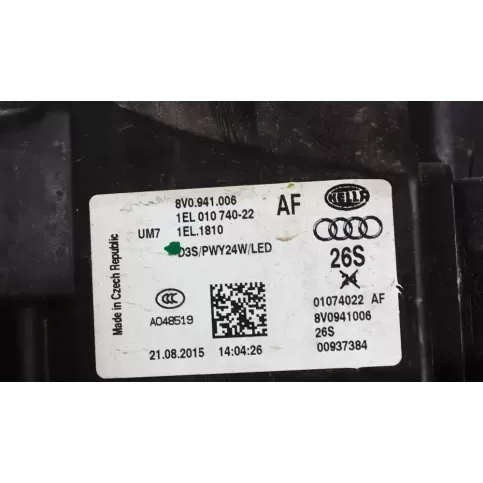8V0941006AF фара передняя Audi A3 S3 8V 2018