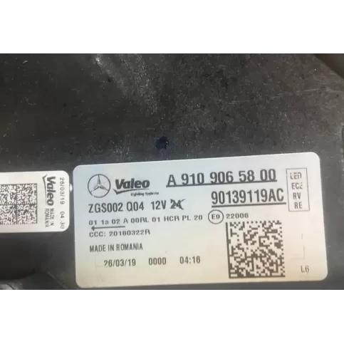 A9109065800 фара передняя Mercedes-Benz Sprinter W907 W910 2019