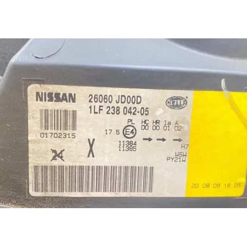 01702315 фара передняя Nissan Qashqai 2008