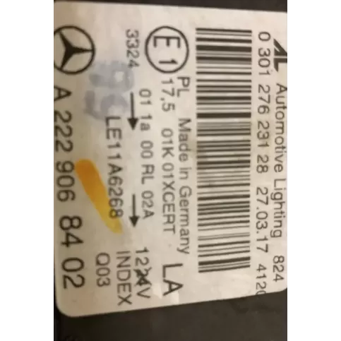 030127623128 фара передняя Mercedes-Benz S W222 2017