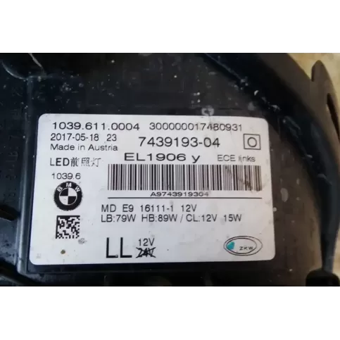 743919304 фара передня BMW 5 G30 G31 2019