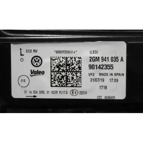 90142355 фара передняя Volkswagen T-Cross 2016