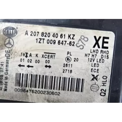 0096476200230602 фара передняя Mercedes-Benz E C207 W207 2009