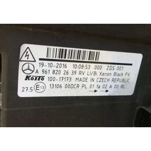 A9618202639 фара передняя Mercedes-Benz Actros 2016