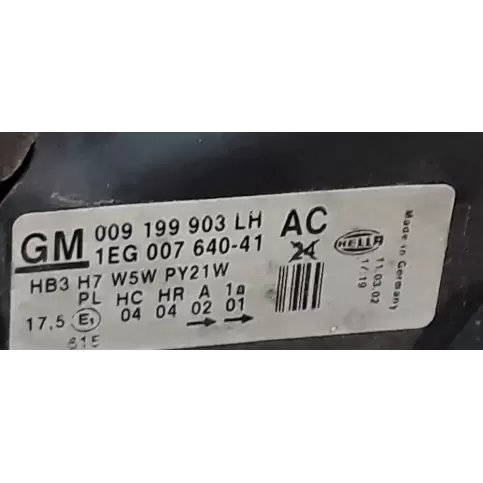 009199903 фара передняя Opel Astra G 2002