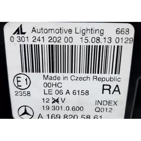 137302 фара передняя Mercedes-Benz A W169 2004