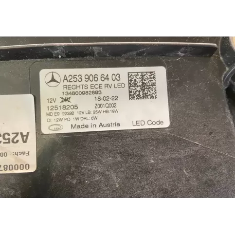 134800982893 фара передняя Mercedes-Benz GLC X253 C253 2015