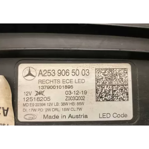 137900101895 фара передняя Mercedes-Benz GLC X253 C253 2019