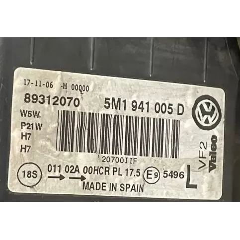 5M1941005D фара передня Volkswagen Golf Plus 2008