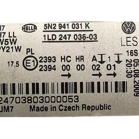 1LD24703803 фара передняя Volkswagen Tiguan 2009