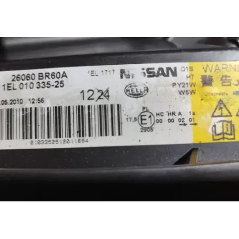 26060BR60A фара передняя Nissan Qashqai 2007