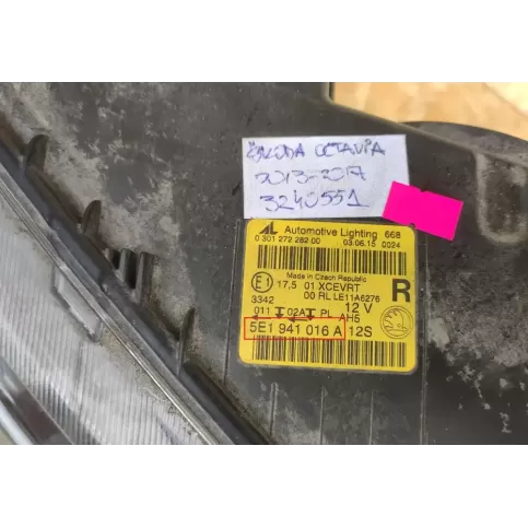 5E1941016A фара передняя Skoda Octavia Mk3 (5E) 2014