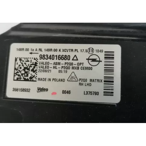 L375793 фара передняя Opel Mokka B 2020