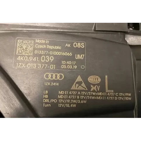 1337701000 фара передняя Audi A6 S6 C8 4K 2019