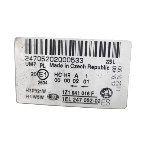 24705202000533 фара передняя Skoda Octavia Mk2 (1Z) 2010