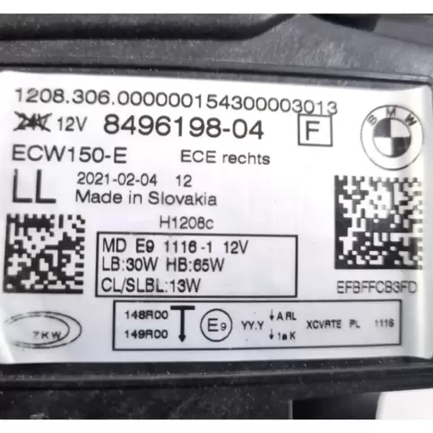 8496198-04 фара передняя BMW 2 Active Tourer U06 2022
