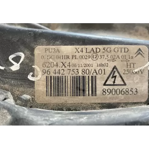 89006853 фара передняя Citroen C5 2003