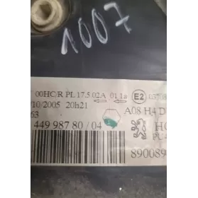 9644998780 фара передняя Peugeot 1007 2006