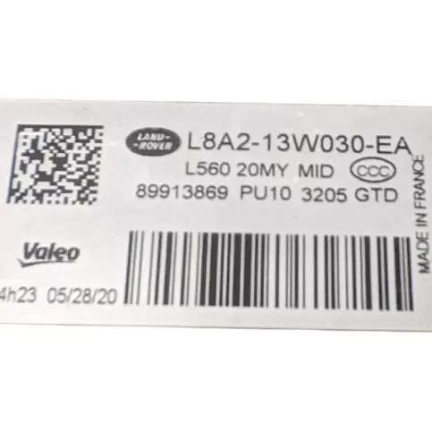 L8A213W030EA фара передняя Land Rover Range Rover Velar 2019