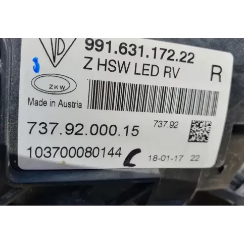 7379200015 фара передняя Porsche 911 991 2016