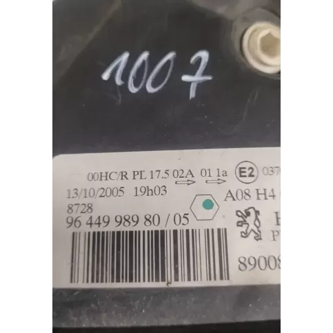 89008986 фара передняя Peugeot 1007 2006