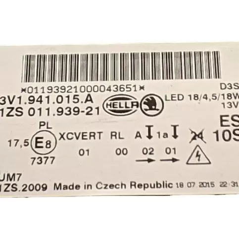119392100004365 фара передня Skoda Superb B8 (3V) 2015