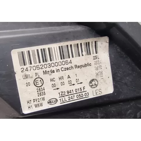 1Z2941015F фара передняя Skoda Octavia Mk2 (1Z) 2011