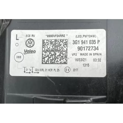 3G1941035P фара передня Volkswagen PASSAT B8 2017