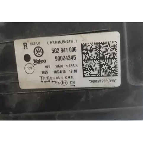 5G2941006 фара передня Volkswagen Golf VII 2016