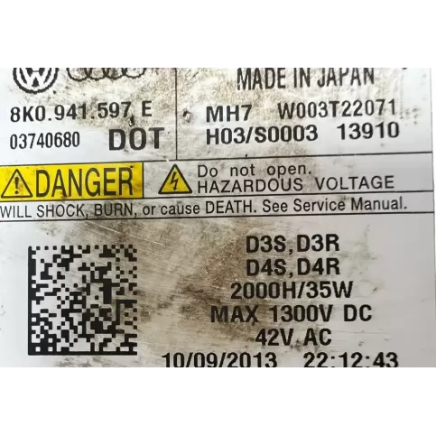 LE10B6235 фара передняя Audi A4 S4 B8 8K 2013