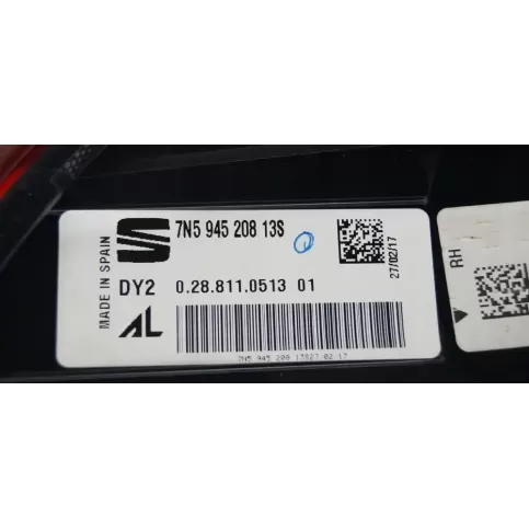 7N594520813S фара задняя Seat Alhambra (Mk2) 2016