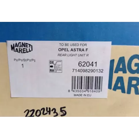 714098290132 фара задня Opel Astra F 1991