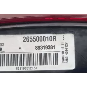 265500010R фара задняя Renault Megane III 2010