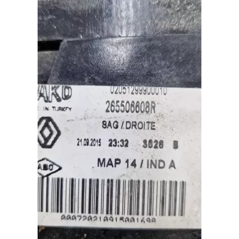 0205129990001U фара задняя Renault Clio IV 2013
