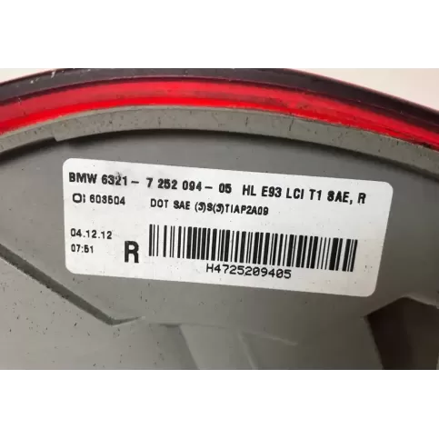 6321725209405 фара задня BMW 3 E92 E93 2012