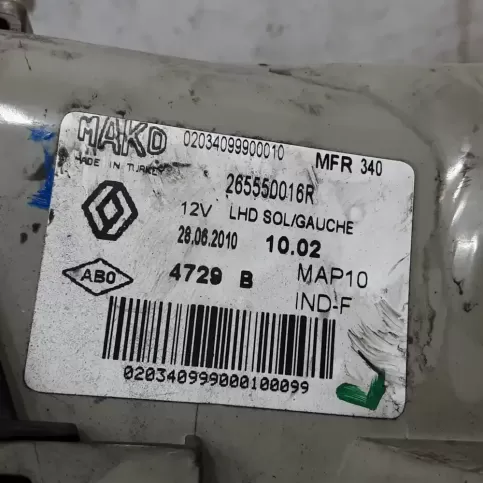 02034099900010 фара задняя Renault Fluence 2010